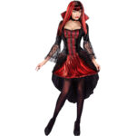 Widmann - Kostüm Vampirin, Kleid und Halskette, Blutsauger, Halloween, Mottoparty, Karneval