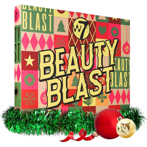 W7 Beauty Blast Adventskalender 2024 – 24 Make-up Überraschungen, tierversuchsfrei, ideales Weihnachtsgeschenk