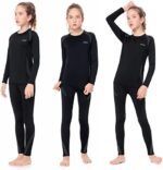 Thermounterwäsche Kinder, Funktionsunterwäsche Junge Skiunterwäsche Mädchen Winter atmungsaktiv Thermowäsche Set Warm Weich Funktionswäsche Thermo Unterwäsche Thermounterhemd für Kinder – Bild 3