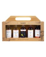 LAUX BBQ Essig Öl Set | 5 aromatische Sorten Olivenöl, Kräuter Knoblauch Öl, Röstzwiebel Öl, Essig & Balsam | Geschenk für Grillfans | Made in Germany