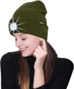 ATNKE LED Beleuchtete Mütze,Wiederaufladbare USB Laufmütze mit Licht Extrem Heller 4 LED Lampe Winter Warme Stirnlampe für Herren und Damen Geschenke – Bild 7