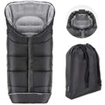 Zamboo Winter-Fusssack für Kinderwagen, Sportwagen & Buggy mit Anti-Rutschschutz, weicher Deluxe-Thermo-Fleece, Mumien-Kapuze, Reflektorstreifen & Tasche