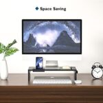 BONTEC Monitorständer, Unterbau Bildschirm, Ständer mit Handyhalter, ergonomischem Druckerständer mit Kabelführung für Laptop, Computer, Notebook, iMac, PC, 42CM – Bild 4