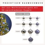 WOMA Christbaumkugeln Set Grau &18 weiteren Farben - 50er &100er Weihnachtskugeln Set - Weihnachtskugeln Kunststoff - Weihnachtsbaum Deko & Christbaumschmuck – Bild 2