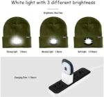 ATNKE LED Beleuchtete Mütze,Wiederaufladbare USB Laufmütze mit Licht Extrem Heller 4 LED Lampe Winter Warme Stirnlampe für Herren und Damen Geschenke – Bild 6