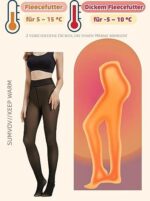 Sumvov Strumpfhosen Damen Winter S/M/L, Thermo Strumpfhose gefüttert, Gefälschte Durchscheinend Plüschstrümpfe Pantyhose Wärmende Fleece Strumpfhose – Bild 4