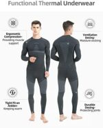 NOOYME Thermounterwäsche Herren Atmungsaktiv Thermoaktiv Funktionswäsche Herren Funktionsunterwäsche Herren Set Flexibel Skiunterwäsche Herren Warme Unterwäsche für zu Hause Winter – Bild 2