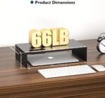 BONTEC Monitorständer, Unterbau Bildschirm, Ständer mit Handyhalter, ergonomischem Druckerständer mit Kabelführung für Laptop, Computer, Notebook, iMac, PC, 42CM – Bild 5