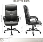 BASETBL Chair Schaumstoff Bürostuhl Schreibtischstuhl Ergonomisch Stoff Chefsessel mit gepolsterter Armlehne und weiche Kopfstütze, Rückenlehne, drehbar und Wippfunktion,Höhenverstellbar – Bild 3