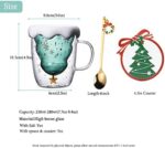 Binoster Süsse tassen Weihnachten Becher Kaffee Teegläser Trinkgläser Kaffeeglas Doppelwandige Isolierglas Espressotasse, 300 milliliters – Bild 3