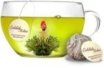 Creano Teelini Teeblumen im Tassenformat, Geschenkset in Teekiste aus Holz, 12 ErblühTeelini in 4 Sorten, Weisser Tee, Geschenk für Frauen, Mutter, Teeliebhaber – Bild 6