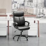 BASETBL Chair Schaumstoff Bürostuhl Schreibtischstuhl Ergonomisch Stoff Chefsessel mit gepolsterter Armlehne und weiche Kopfstütze, Rückenlehne, drehbar und Wippfunktion,Höhenverstellbar – Bild 2