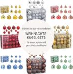 WOMA Christbaumkugeln Set Grau &18 weiteren Farben - 50er &100er Weihnachtskugeln Set - Weihnachtskugeln Kunststoff - Weihnachtsbaum Deko & Christbaumschmuck – Bild 6