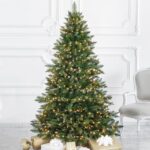 FairyTrees Weihnachtsbaum künstlich  NORDMANNTANNE mit Christbaum Holzständer | TESTSIEGER Tannenbaum künstlich mit grünem Stamm | Made in EU – Bild 2
