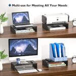 BONTEC Monitorständer, Unterbau Bildschirm, Ständer mit Handyhalter, ergonomischem Druckerständer mit Kabelführung für Laptop, Computer, Notebook, iMac, PC, 42CM – Bild 8