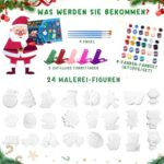 Adventskalender 2023 für Kinder Malset,Malset 24 Stück Bastelset Weihnachten,24 Tage lang jeden Tag eine andere Form malen,Kreative DIY-Malerei-Geschenke für Jungen und Mädchen zu Weihnachten – Bild 2