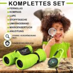 Promora Fernglas für Kinder - Optimales Geschenk zu Weihnachten für kleine Jungen und Mädchen - Starke Vergrösserung 8X21 – Grosses Set inkl. Lupe &Kompass – Spielzeug für 4 5 6 7 8 Jahre – Bild 2