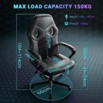 BASETBL Gaming Stuhl Chefsessel Drehstuhl, Bürostuhl Ergonomisch Hat Höhenverstellung und Wippfunktion, Feste Armlehne, Rückenschonend, Bis 150kg – Bild 2