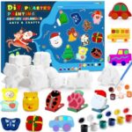 Adventskalender 2023 für Kinder Malset,Malset 24 Stück Bastelset Weihnachten,24 Tage lang jeden Tag eine andere Form malen,Kreative DIY-Malerei-Geschenke für Jungen und Mädchen zu Weihnachten
