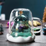 Binoster Süsse tassen Weihnachten Becher Kaffee Teegläser Trinkgläser Kaffeeglas Doppelwandige Isolierglas Espressotasse, 300 milliliters – Bild 6