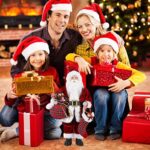 Uten Weihnachtsmann Santa Claus Figuren animierte Weihnachtsstern stehend Santa Figur mit Geschenk und Weihnachtsbaum für Tischplatte Figur Ornamente Weihnachtsfeier – Bild 7