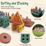 Aliex 6 in 1 Montessori Spielzeug Baby ab 6 9 12 Monate 1 2 3 Jahre, Motorikspielzeug Xylophon Stapelturm Holzspielzeug Motorikwürfel Baby Geschenk Junge Mädchen – Bild 5