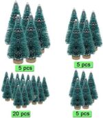 DECARETA 35 Stück Künstlicher Weihnachtsbaum, Mini Grün Tannenbaum, 4.5/6.5/8.5/12.5cm Naturgetreuer Christbaum für Tischdeko, DIY, Schaufenster – Bild 3