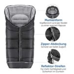 Zamboo Winter-Fusssack für Kinderwagen, Sportwagen & Buggy mit Anti-Rutschschutz, weicher Deluxe-Thermo-Fleece, Mumien-Kapuze, Reflektorstreifen & Tasche – Bild 3