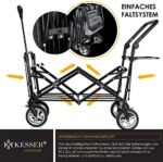 KESSER® Bollerwagen faltbar GT9000 mit Dach Handwagen Transportwagen | inkl. 2X 3-Punkt Gurtsystem| klappbar | Vollgummi-Reifen | bis 80 kg | Vorder- und Hinter-Bremse | + Tragetasche – Bild 5