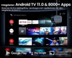 ETOE 1080P Smart Projector, Videoprojektor mit Autofokus und Trapezkorrektur, Android TV 11.0, Zwei 10-W-Lautsprecher, Netflix-Zertifiziert, Wireless Chromecast, Filmprojektor mit Tragetasche – Bild 2