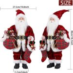 Uten Weihnachtsmann Santa Claus Figuren animierte Weihnachtsstern stehend Santa Figur mit Geschenk und Weihnachtsbaum für Tischplatte Figur Ornamente Weihnachtsfeier – Bild 4