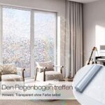 rabbitgoo Fensterfolie Blickdicht Selbsthaftende, Sichtschutzfolie Fenster Bunt, 3D Regenbogen Folie Fenster 44.5x200cm Statisch Haftend ohne Klebstoff Anti UV Sonnenschutz für Büro Wohnzimmer – Bild 2