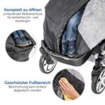 Zamboo Winter-Fusssack für Kinderwagen, Sportwagen & Buggy mit Anti-Rutschschutz, weicher Deluxe-Thermo-Fleece, Mumien-Kapuze, Reflektorstreifen & Tasche – Bild 5