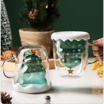 Binoster Süsse tassen Weihnachten Becher Kaffee Teegläser Trinkgläser Kaffeeglas Doppelwandige Isolierglas Espressotasse, 300 milliliters – Bild 8