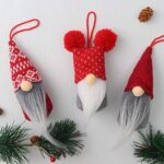 D-FantiX Wichtel-Weihnachtsschmuck-Set, 6 Stück, handgefertigte schwedische Tomte-Zwerge, dekorative Ornamente, Plüsch-Weihnachtsschmuck, Baum, hängend, skandinavische Weihnachtselfe, Tischdekoration – Bild 2