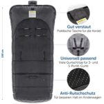 Zamboo Winter-Fusssack für Kinderwagen, Sportwagen & Buggy mit Anti-Rutschschutz, weicher Deluxe-Thermo-Fleece, Mumien-Kapuze, Reflektorstreifen & Tasche – Bild 4
