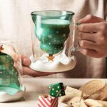 Binoster Süsse tassen Weihnachten Becher Kaffee Teegläser Trinkgläser Kaffeeglas Doppelwandige Isolierglas Espressotasse, 300 milliliters – Bild 5