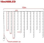 UISEBRT LED Lichterkette Lichtervorhang 10-15m für Aussen Innen - 400-600 LEDs Warmweis Lichterkettenvorhang mit 8 Modi, IP44 Wasserfest für Weihnachten Halloween Party Garten – Bild 2