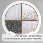 rabbitgoo Fensterfolie Blickdicht Selbsthaftende, Sichtschutzfolie Fenster Bunt, 3D Regenbogen Folie Fenster 44.5x200cm Statisch Haftend ohne Klebstoff Anti UV Sonnenschutz für Büro Wohnzimmer – Bild 3