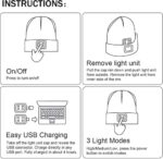 ATNKE LED Beleuchtete Mütze,Wiederaufladbare USB Laufmütze mit Licht Extrem Heller 4 LED Lampe Winter Warme Stirnlampe für Herren und Damen Geschenke – Bild 5