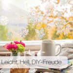 rabbitgoo Fensterfolie Blickdicht Selbsthaftende, Sichtschutzfolie Fenster Bunt, 3D Regenbogen Folie Fenster 44.5x200cm Statisch Haftend ohne Klebstoff Anti UV Sonnenschutz für Büro Wohnzimmer – Bild 8