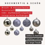 WOMA Christbaumkugeln Set Grau &18 weiteren Farben - 50er &100er Weihnachtskugeln Set - Weihnachtskugeln Kunststoff - Weihnachtsbaum Deko & Christbaumschmuck – Bild 5