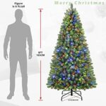 SHareconn Weihnachtsbaum künstlich Scharnier Weihnachtsbaum mit Beleuchtung Warmweissen und Mehrfarbigen LichternTransformationsmodi Zweigspitzen und Faltbarem Metallständer – Bild 2