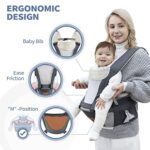 Babytrage ab 6 monate, besrey Baby Trage vorwärts Tragen, Hüftsitz baby, baby carrier, Baby Tragegurt, Baby Tragehilfe Kindertrage – Bild 3