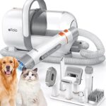 Afloia Hundeschermaschine mit Staubsauger, Profi Haustierpflegeset, leise Schermaschine Hund Katze Tierhaarschneidemaschine, Professioneller Hundehaarschneidemaschine mit 7 Pflegewerkzeugen, 1.5L