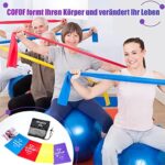 Terra Band 4er-Set, Fitnessbänder mit 4 Widerstandsstufen, Gymnastikband Terraband mit Tragetasche &Übungsanleitung Geliefert Ideal für Yoga, Pilates, Krafttraining, Physiotherapie – Bild 7