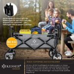 KESSER® Bollerwagen faltbar GT9000 mit Dach Handwagen Transportwagen | inkl. 2X 3-Punkt Gurtsystem| klappbar | Vollgummi-Reifen | bis 80 kg | Vorder- und Hinter-Bremse | + Tragetasche – Bild 7