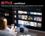 ETOE 1080P Smart Projector, Videoprojektor mit Autofokus und Trapezkorrektur, Android TV 11.0, Zwei 10-W-Lautsprecher, Netflix-Zertifiziert, Wireless Chromecast, Filmprojektor mit Tragetasche – Bild 6