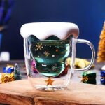 Binoster Süsse tassen Weihnachten Becher Kaffee Teegläser Trinkgläser Kaffeeglas Doppelwandige Isolierglas Espressotasse, 300 milliliters – Bild 4