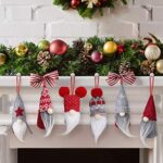 D-FantiX Wichtel-Weihnachtsschmuck-Set, 6 Stück, handgefertigte schwedische Tomte-Zwerge, dekorative Ornamente, Plüsch-Weihnachtsschmuck, Baum, hängend, skandinavische Weihnachtselfe, Tischdekoration – Bild 5